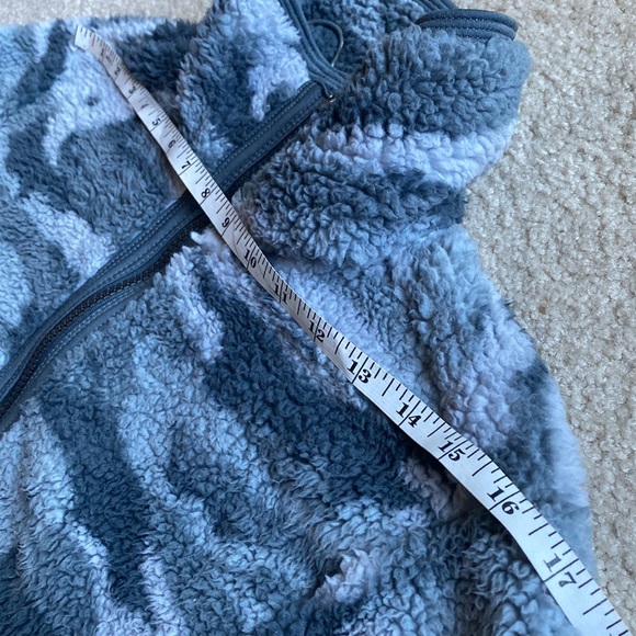 Grey Camo Sherpa Pullover Jacket S - Picture 6 of 14